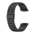 For Fitbit Charge 6 / 5 Tri-beads Flat Buckle Titanium Alloy Watch Band(Black) - 2