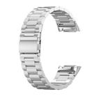 For Fitbit Charge 6 / 5 Tri-beads Flat Buckle Titanium Alloy Watch Band(Silver) - 2