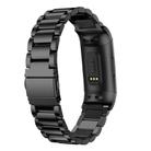 For Fitbit Charge 4 / 3 Tri-beads Flat Buckle Titanium Alloy Watch Band(Black) - 3