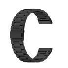 For Fitbit Versa 4 / 3 / Sense / Sense 2 Tri-beads Flat Buckle Titanium Alloy Watch Band(Black) - 2