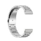 For Fitbit Versa 4 / 3 / Sense / Sense 2 Tri-beads Flat Buckle Titanium Alloy Watch Band(Silver) - 3