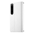 For Sony Xperia 1 IV Stitching Multi-card Zipper Wallet Leather Phone Case with Short Strap(White) - 3