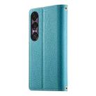 For Sony Xperia 1 VII Stitching Multi-card Zipper Wallet Leather Phone Case with Short Strap(Blue) - 3