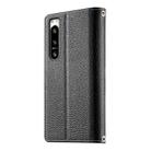 For Sony Xperia 5 IV Stitching Multi-card Zipper Wallet Leather Phone Case with Short Strap(Black) - 3