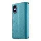 For Sony Xperia 5 V Stitching Multi-card Zipper Wallet Leather Phone Case with Short Strap(Blue) - 3
