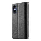 For Sony Xperia 5 V Stitching Multi-card Zipper Wallet Leather Phone Case with Short Strap(Black) - 3