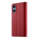 For Sony Xperia 5 V Stitching Multi-card Zipper Wallet Leather Phone Case with Short Strap(Red) - 3