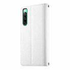 For Sony Xperia 10 IV Stitching Multi-card Zipper Wallet Leather Phone Case with Short Strap(White) - 3