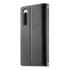 For Sony Xperia 10 V Stitching Multi-card Zipper Wallet Leather Phone Case with Short Strap(Black) - 3