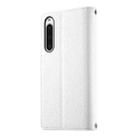 For Sony Xperia 10 V Stitching Multi-card Zipper Wallet Leather Phone Case with Short Strap(White) - 3