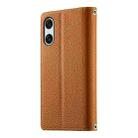 For Sony Xperia 10 VI Stitching Multi-card Zipper Wallet Leather Phone Case with Short Strap(Brown) - 3