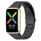 For OPPO Watch Free Tri-beads Flat Buckle Titanium Alloy Watch Band(Black) - 1