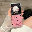 For Honor Magic V Flip Glitter Powder Dots Pattern Phone Case with Holder(Rose Red) - 2