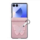 For Samsung Galaxy Z Flip7 5G DUX DUCIS LUVY Series Folding Phone Case with Finger Ring Buckle(Pink Butterfly) - 2
