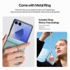 For Samsung Galaxy Z Flip7 5G DUX DUCIS LUVY Series Folding Phone Case with Finger Ring Buckle(Teal Heart) - 3