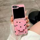 For Samsung Galaxy Z Flip6 Glitter Powder Dots Pattern Phone Case with Holder(Rose Red) - 2