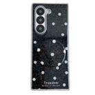 For Samsung Galaxy Z Fold6 Glitter Powder Dots Pattern Phone Case with Holder(Black) - 1