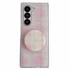 For Samsung Galaxy Z Fold6 Glitter Powder Dots Pattern Phone Case with Holder(Pink) - 1