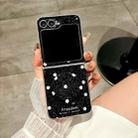 For Samsung Galaxy Z Flip5 Glitter Powder Dots Pattern Phone Case with Holder(Black) - 2
