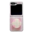 For Samsung Galaxy Z Flip5 Glitter Powder Dots Pattern Phone Case with Holder(Pink) - 1