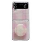 For Samsung Galaxy Z Flip4 Glitter Powder Dots Pattern Phone Case with Holder(Pink) - 1