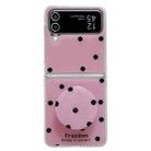 For Samsung Galaxy Z Flip4 Glitter Powder Dots Pattern Phone Case with Holder(Rose Red) - 1