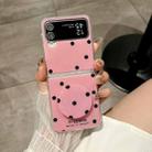 For Samsung Galaxy Z Flip4 Glitter Powder Dots Pattern Phone Case with Holder(Rose Red) - 2