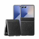 For Samsung Galaxy Z Flip7 5G DUX DUCIS STEX Series Star Pattern Leather Folding Phone Case(Black) - 1