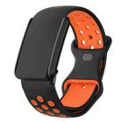For WHOOP 4.0 Hole Style Butterfly Buckle Two Color Silicone Watch Band(Black Orange) - 1