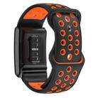 For WHOOP 4.0 Hole Style Butterfly Buckle Two Color Silicone Watch Band(Black Orange) - 2