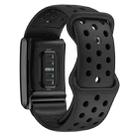 For WHOOP 4.0 Hole Style Butterfly Buckle Two Color Silicone Watch Band(Black) - 2