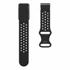 For WHOOP 4.0 Hole Style Butterfly Buckle Two Color Silicone Watch Band(Black) - 3