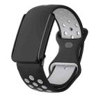 For WHOOP 4.0 Hole Style Butterfly Buckle Two Color Silicone Watch Band(Black Grey) - 1