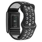 For WHOOP 4.0 Hole Style Butterfly Buckle Two Color Silicone Watch Band(Black Grey) - 2