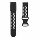 For WHOOP 4.0 Hole Style Butterfly Buckle Two Color Silicone Watch Band(Black Grey) - 3