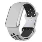 For WHOOP 4.0 Hole Style Butterfly Buckle Two Color Silicone Watch Band(Light Grey Black) - 1