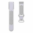 For WHOOP 4.0 Hole Style Butterfly Buckle Two Color Silicone Watch Band(Light Grey Black) - 3