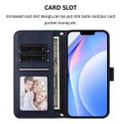 For iPhone 16e Litter Panda Embossing RFID Leather Phone Case with Lanyard(Blue) - 3