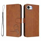 For iPhone 16e Litter Panda Embossing RFID Leather Phone Case with Lanyard(Brown) - 2