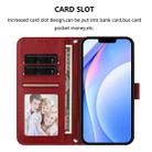 For iPhone 14 / 13 Litter Panda Embossing RFID Leather Phone Case with Lanyard(Wine Red) - 3
