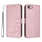 For iPhone SE 2022 / 2020 / 8 / 7 Litter Panda Embossing RFID Leather Phone Case with Lanyard(Pink) - 2