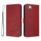 For iPhone SE 2022 / 2020 / 8 / 7 Litter Panda Embossing RFID Leather Phone Case with Lanyard(Wine Red) - 2