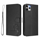For iPhone 11 Pro Max Litter Panda Embossing RFID Leather Phone Case with Lanyard(Black) - 2