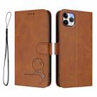 For iPhone 11 Pro Max Litter Panda Embossing RFID Leather Phone Case with Lanyard(Brown) - 2