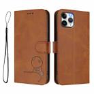 For iPhone 11 Pro Litter Panda Embossing RFID Leather Phone Case with Lanyard(Brown) - 2