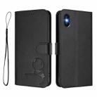 For iPhone X / XS Litter Panda Embossing RFID Leather Phone Case with Lanyard(Black) - 2