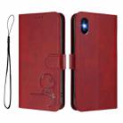 For iPhone X / XS Litter Panda Embossing RFID Leather Phone Case with Lanyard(Wine Red) - 2
