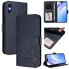 For iPhone X / XS Litter Panda Embossing RFID Leather Phone Case with Lanyard(Blue) - 1