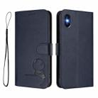 For iPhone X / XS Litter Panda Embossing RFID Leather Phone Case with Lanyard(Blue) - 2