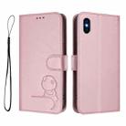 For iPhone XS Max Litter Panda Embossing RFID Leather Phone Case with Lanyard(Pink) - 2